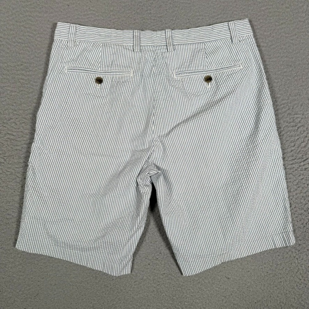 Banana Republic Shorts Mens 31 Blue Striped Seersucker 100% Cotton Casual Preppy - Picture 12 of 12